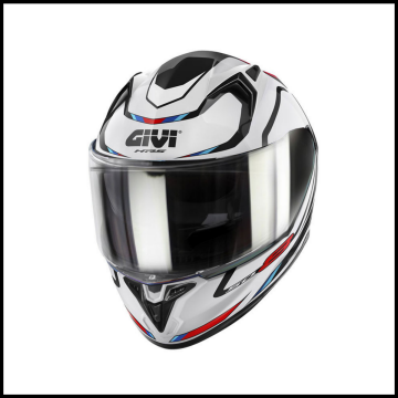 GIVI 50.8 MACH1 BEYAZ-SİYAH-KIRMIZI KAPALI KASK