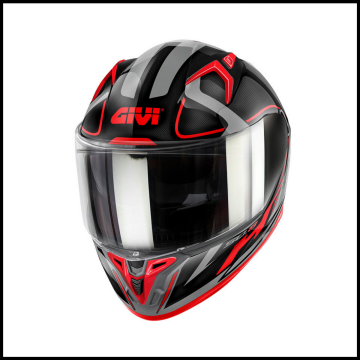 GIVI 50.8 RACER SİYAH-TITANIUM-KIRMIZI KAPALI KASK