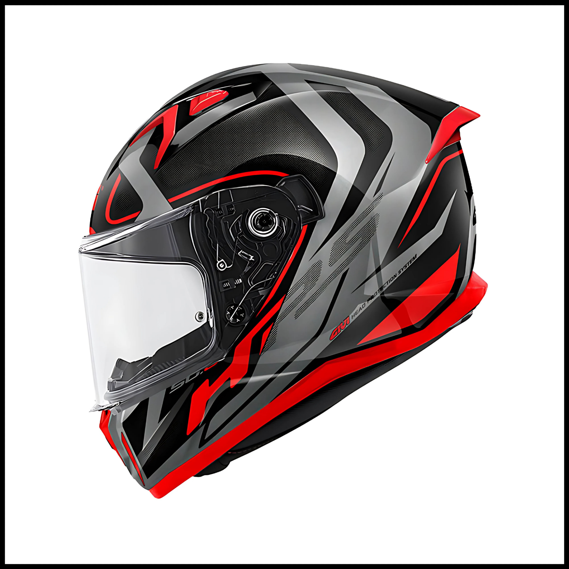 GIVI 50.8 RACER SİYAH-TITANIUM-KIRMIZI KAPALI KASK