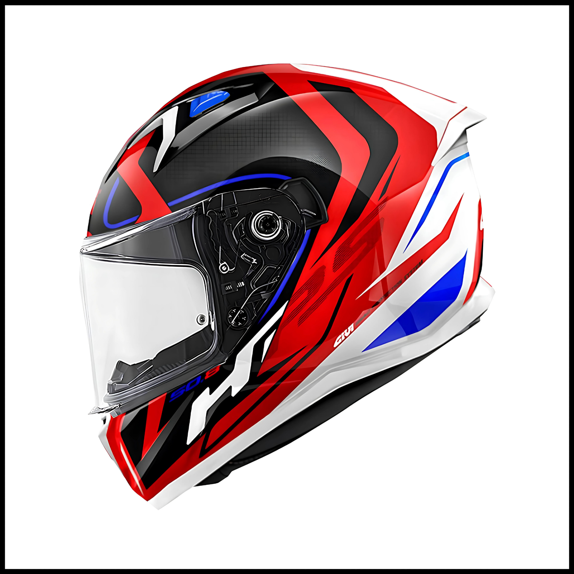 GIVI 50.8 RACER BEYAZ-KIRMIZI-SİYAH KAPALI KASK