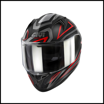 GIVI 50.7 PROTON MAT TITANIUM-KIRMIZI KAPALI KASK