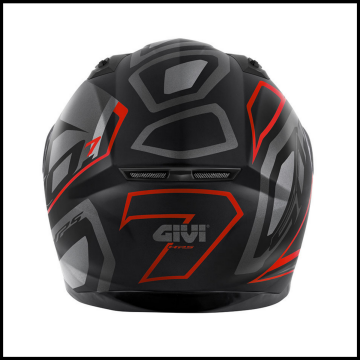 GIVI 50.7 PROTON MAT TITANIUM-KIRMIZI KAPALI KASK