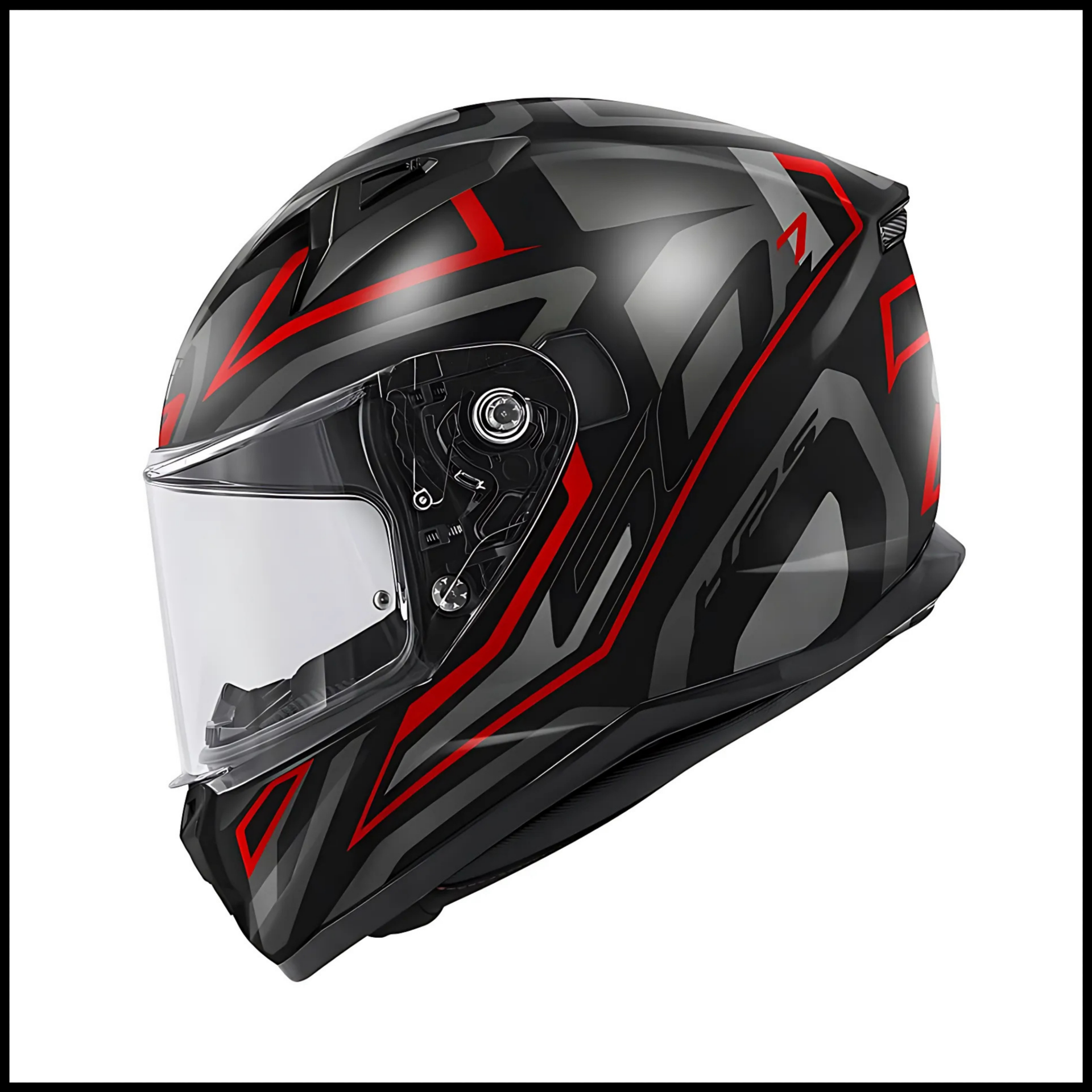 GIVI 50.7 PROTON MAT TITANIUM-KIRMIZI KAPALI KASK