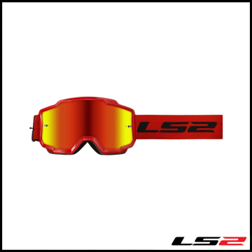 LS2 CHARGER GOGGLES MOTOKROS GÖZLÜK (IRIDIUM CAMLI) KIRMIZI