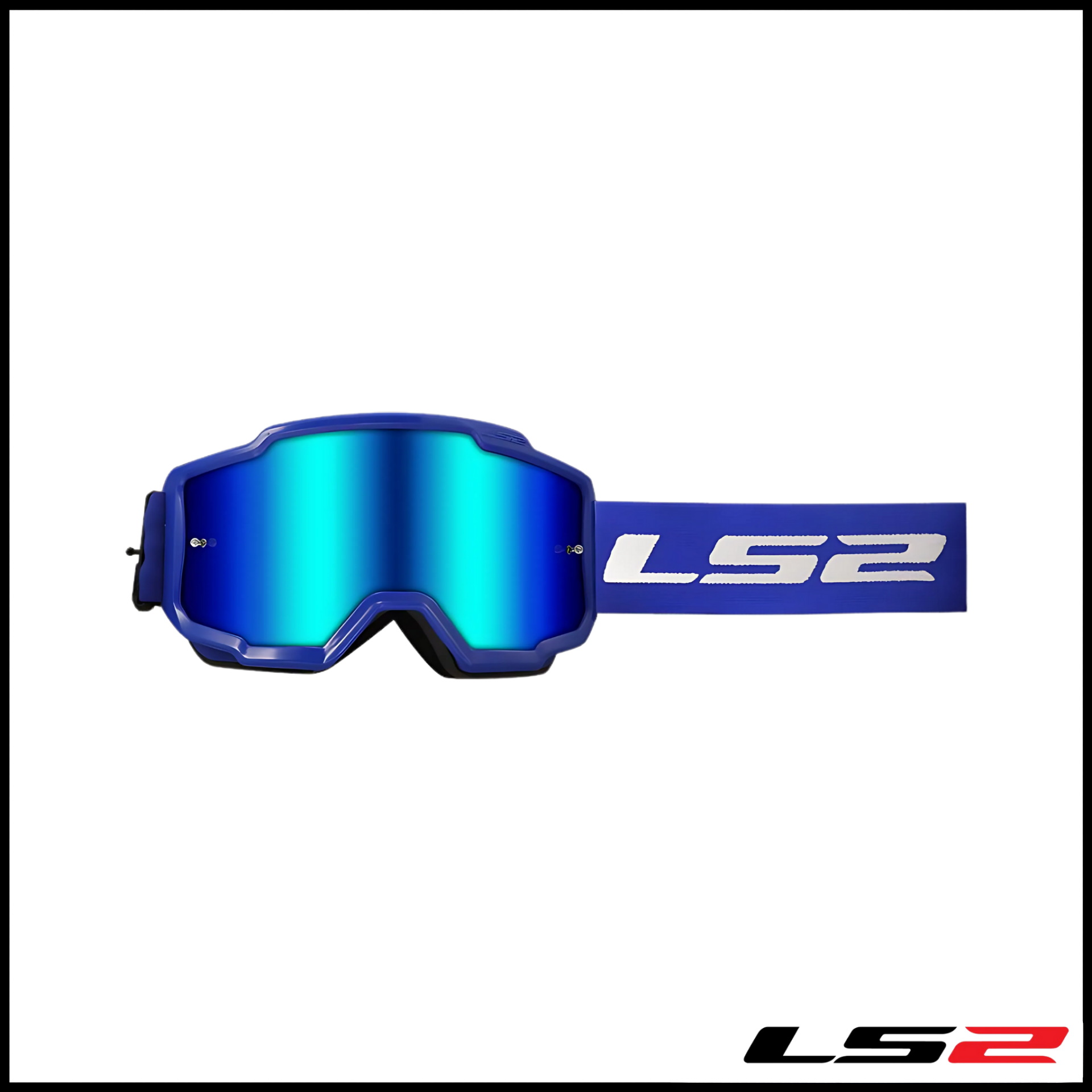 LS2 CHARGER GOGGLES MOTOKROS GÖZLÜK (IRIDIUM CAMLI) MAVİ