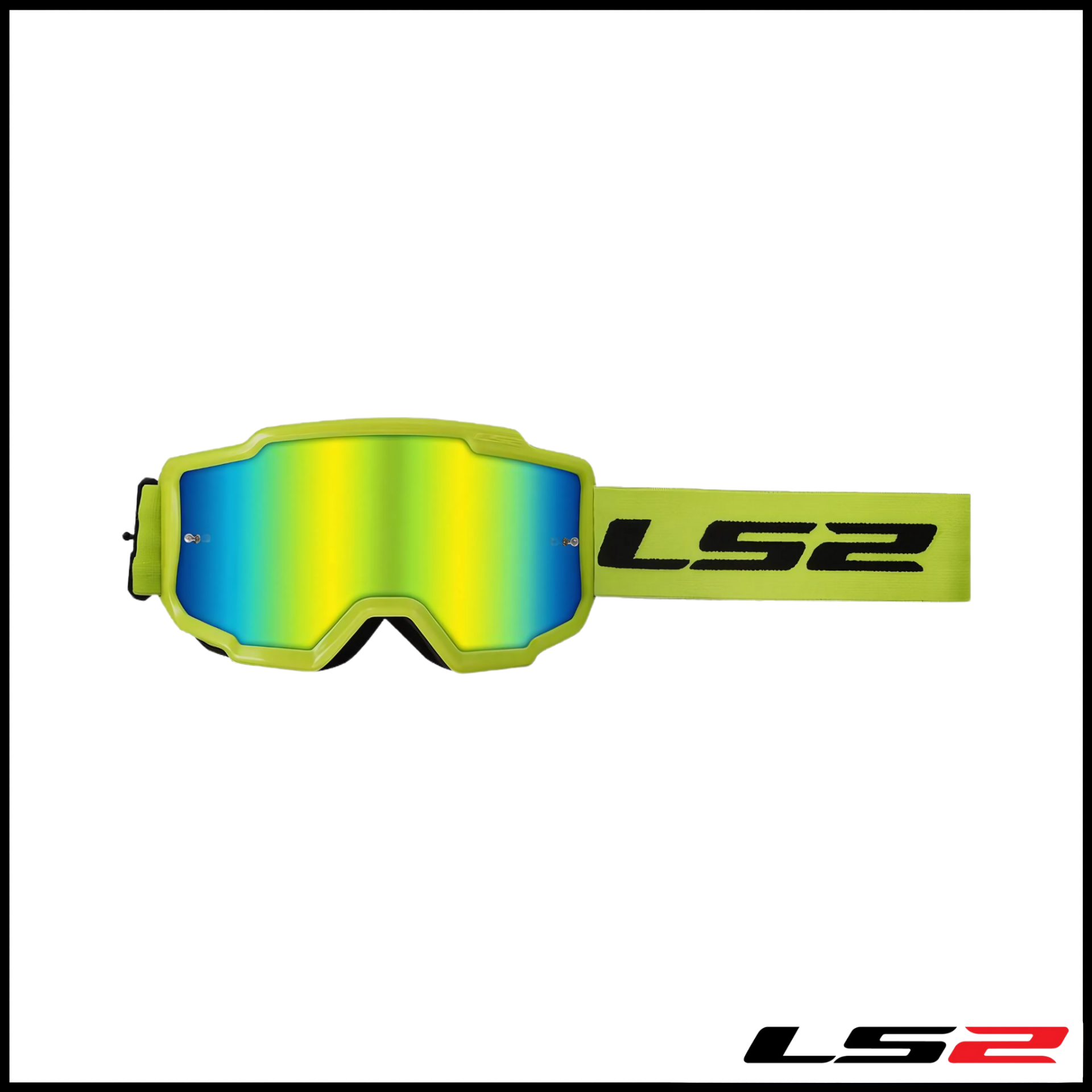 LS2 CHARGER GOGGLES MOTOKROS GÖZLÜK (IRIDIUM CAMLI) NEON SARI