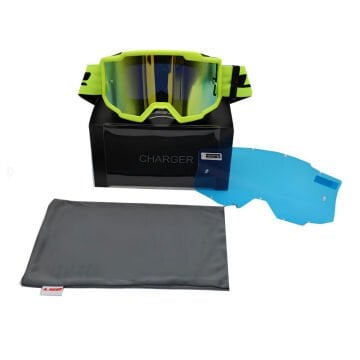 LS2 CHARGER GOGGLES MOTOKROS GÖZLÜK (IRIDIUM CAMLI) NEON SARI