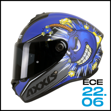 AXXIS DRAKEN S BOMBS MATT BLUE KAPALI KASK