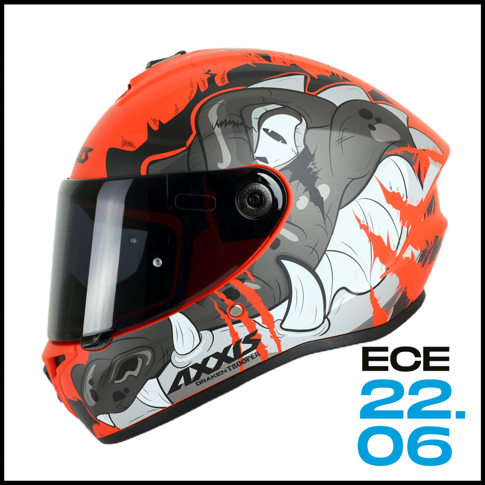 AXXIS DRAKEN S TROPPER RED KAPALI KASK