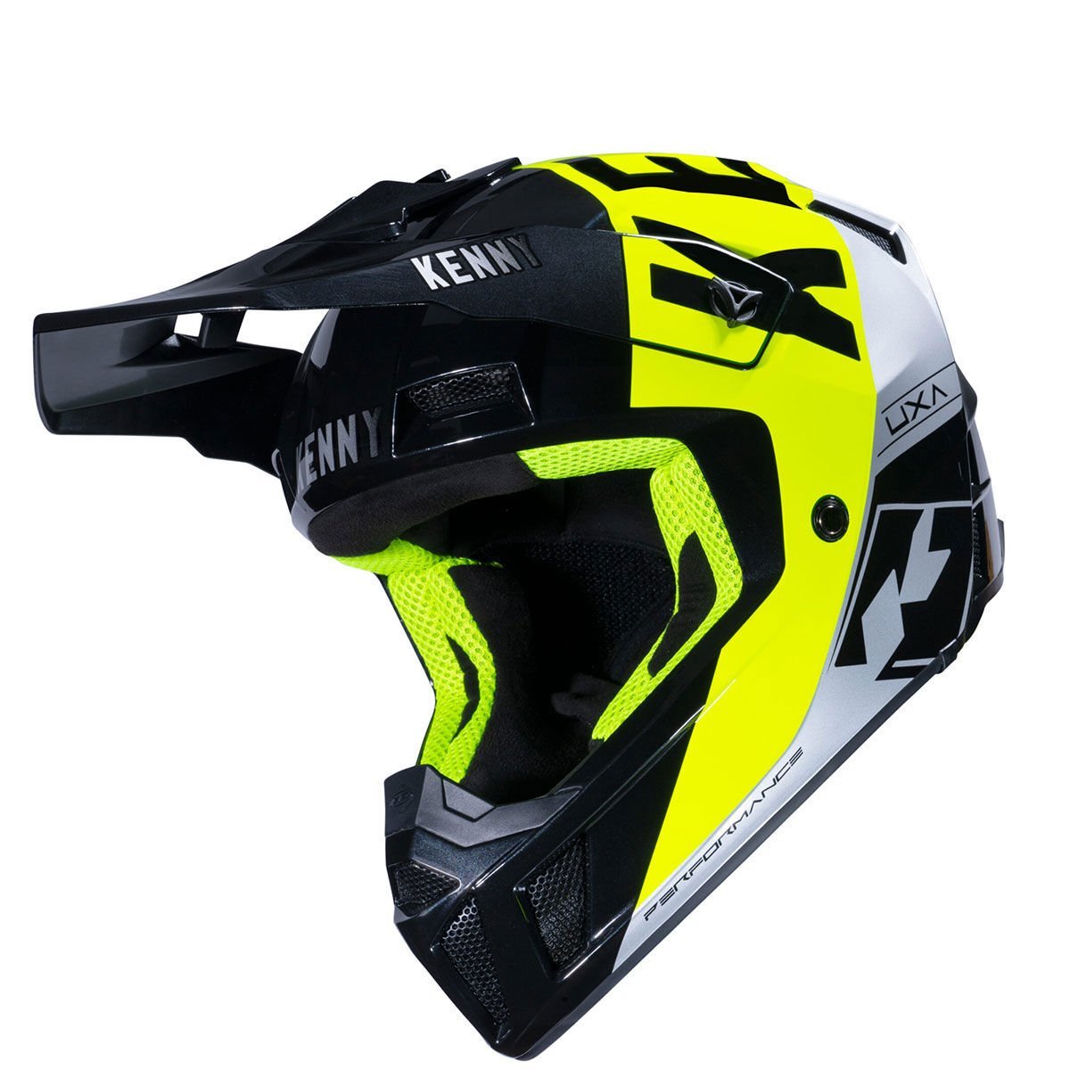 Kenny PERFORMANCE Black Neon Yellow Silver Kros Kask