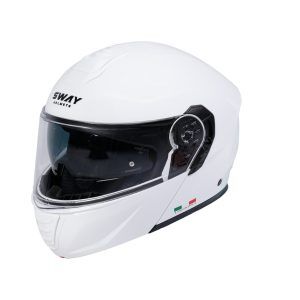 SWAY SW 917 Solid Gloss White Çene Açılır Kask