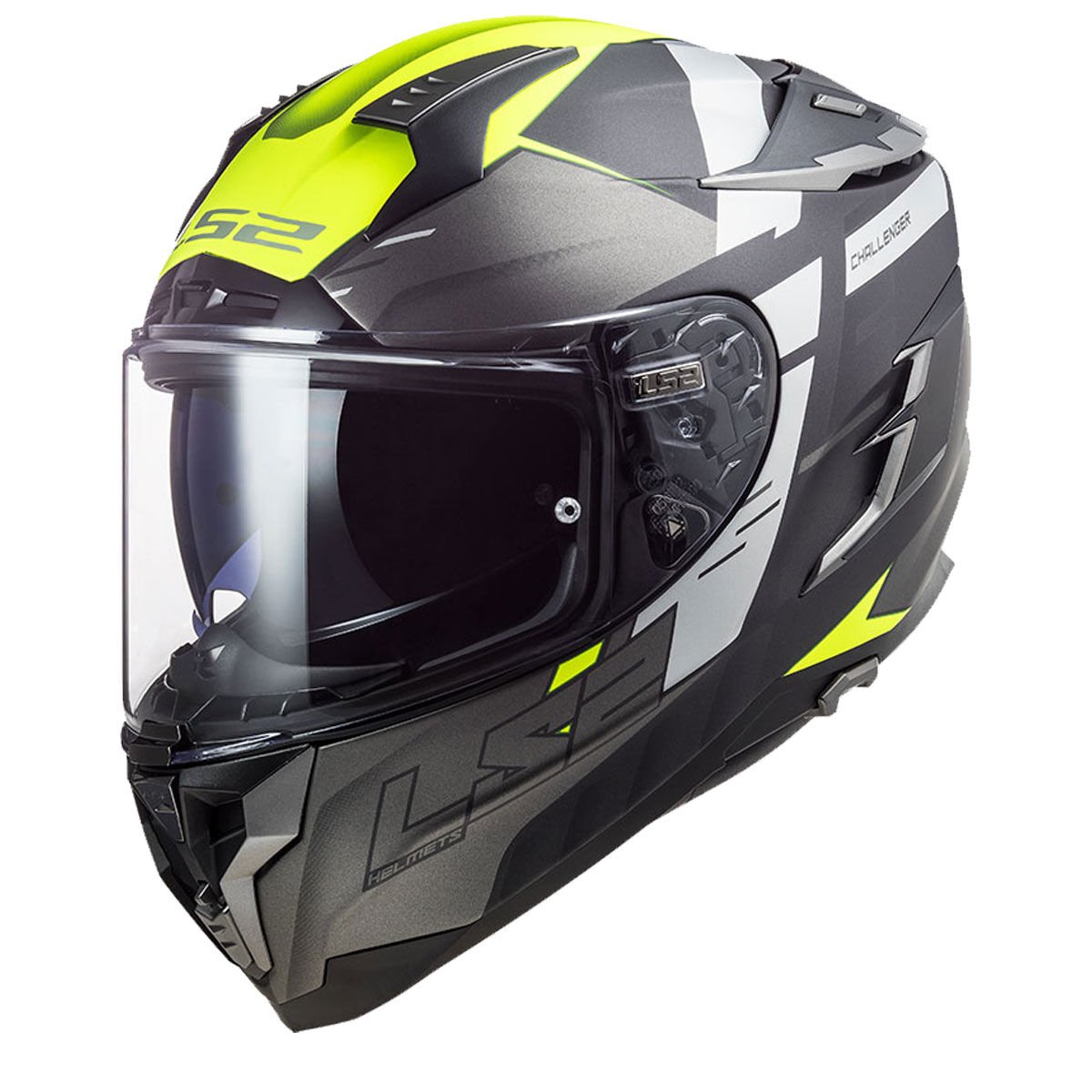 LS2 CHALLENGER ALLERT MAT TITANIUM-NEON SARI KASK