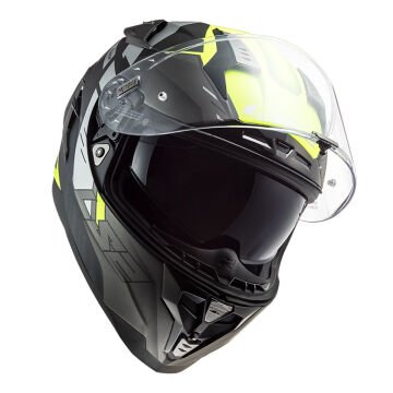 LS2 CHALLENGER ALLERT MAT TITANIUM-NEON SARI KASK