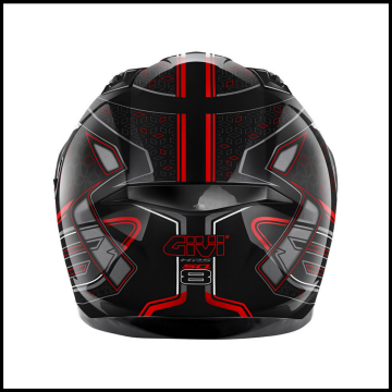 GIVI 50.8 MYSTICAL SİYAH-KIRMIZI-TITANIUM KAPALI KASK