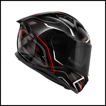 GIVI 50.8 MYSTICAL SİYAH-KIRMIZI-TITANIUM KAPALI KASK